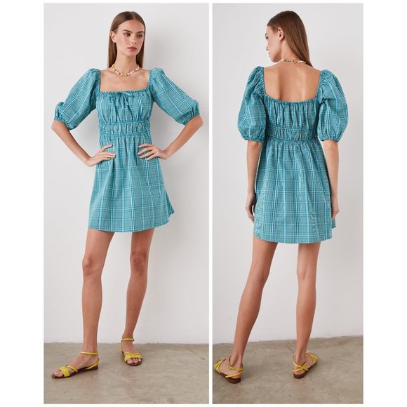 RAILS Brenda Check Cotton Blend Mini dress Size L - Picture 2 of 13